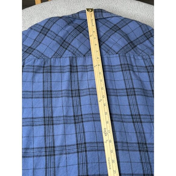 Big Mac Shirt Jacket Mens XL Blue Plaid Sherpa Lined Flannel Workwear Warm - Picture 11 of 12